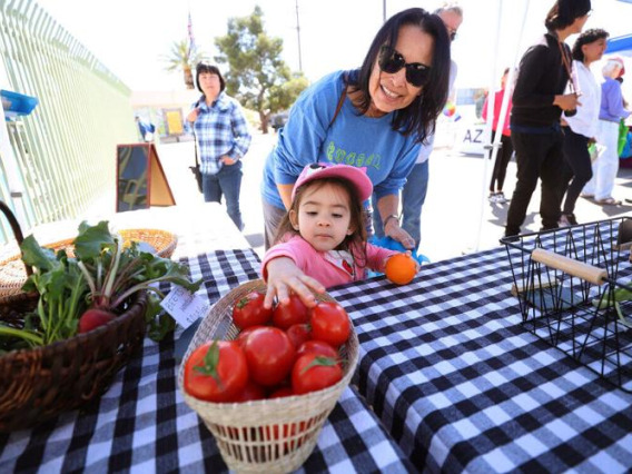 Photo of a child at a farmers market