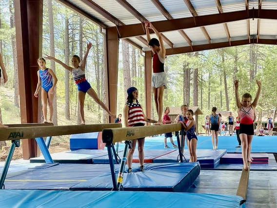 Photo of gymnastics at James 4-H Camp.