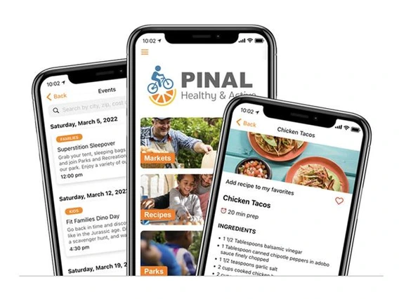 Pinal health and active app on a phone