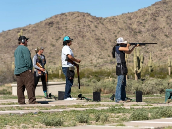 4-H youth target shooting with rifles