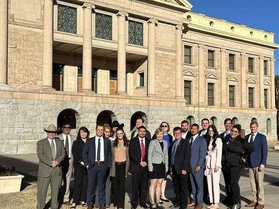 Project CENTRL member posed group photo in front of Arizona capital building