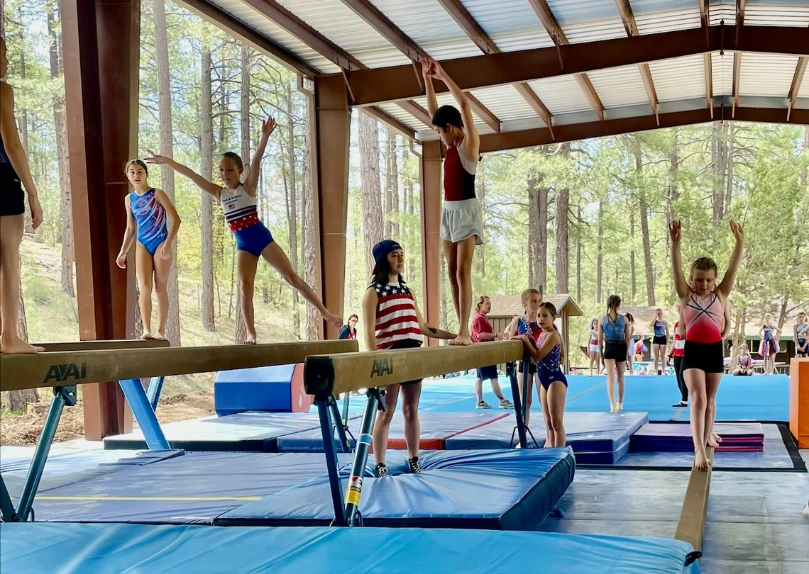 Photo of gymnastics at James 4-H Camp.