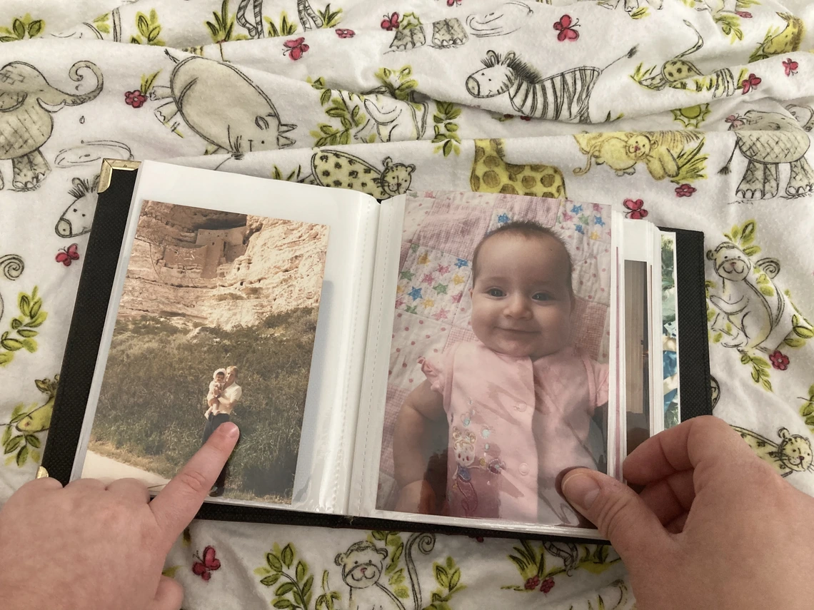 Book with picture of a baby