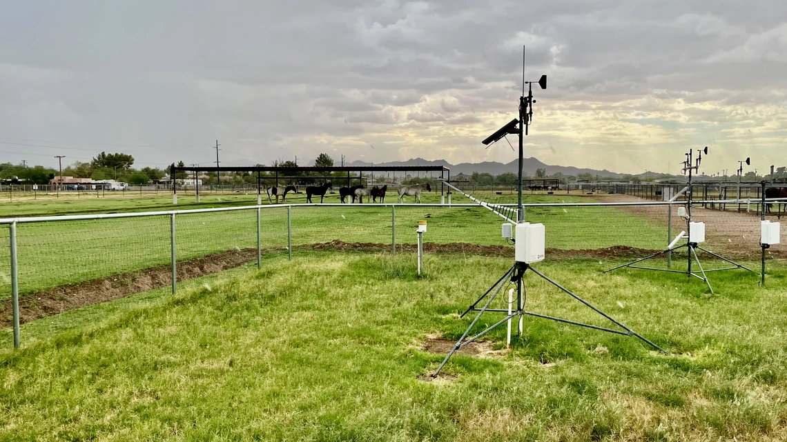 Photo of a University of Arizona Cooperativer extension weather station