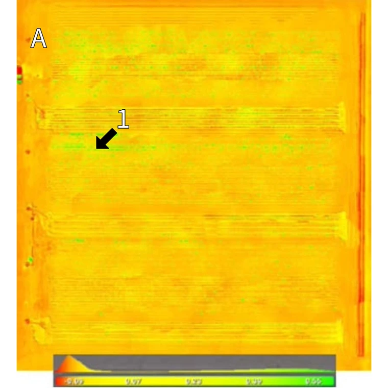 NDVI overhead drone photo of agriculture field