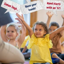 Children raising hands