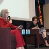 Photo of Arizona Governor Katie Hobbs and WRRC director sharon megdal