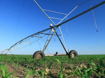 Crop irrigation using center pivot