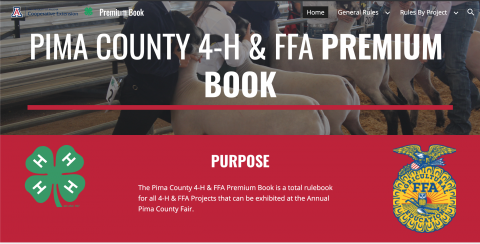 Pima County 4-H and FFA Premium and Record Book Cover